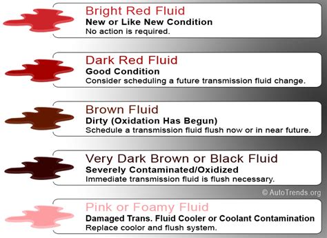 Transmission Fluid Colors Chart (What Each Color Means)