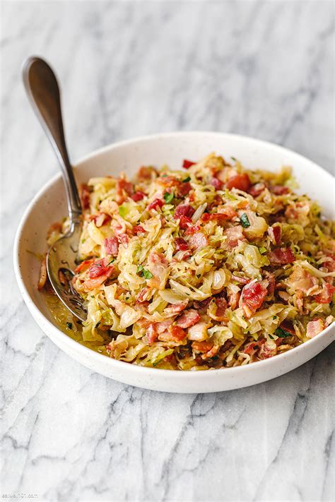 Bacon Cabbage Recipe – Pan-Fried Cabbage with Bacon — Eatwell101