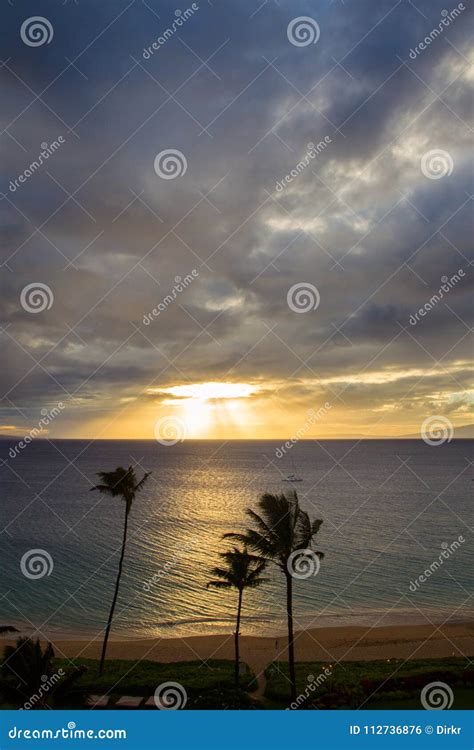 Sunset at Kaanapali Beach stock photo. Image of maui - 112736876