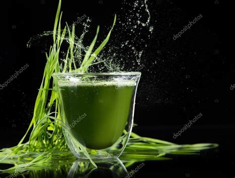 Detox. young barley, chlorella superfood. ⬇ Stock Photo, Image by © Kesu01 #54354603