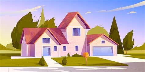 Free Vector | Suburban house illustration