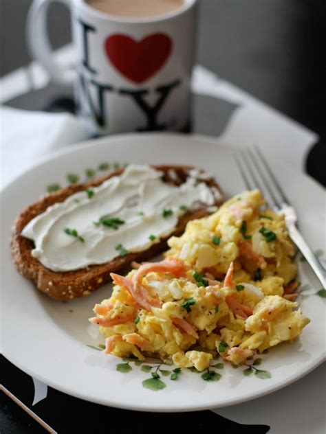 Smoked Salmon Scrambled Eggs - Aggie's Kitchen