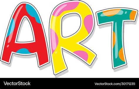 Font design for word art in colorful color Vector Image