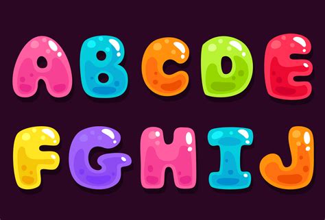 Jelly colorful alphabets part 1 533238 Vector Art at Vecteezy