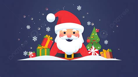 An Animated Christmas Santa Claus Is Near Presents Background, Facebook Christmas Profile ...