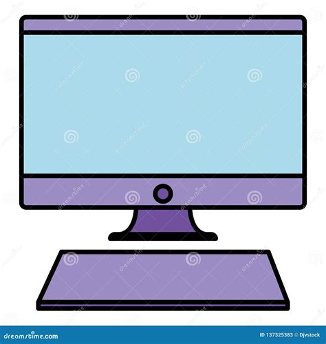 Computer and Keyboard Design Stock Vector - Illustration of border, internet: 137325383