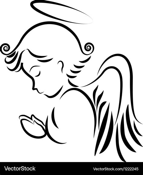 Angel praying logo Royalty Free Vector Image - VectorStock