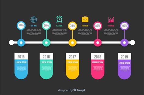 Free Vector | Flat infographic with timeline background