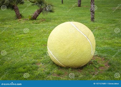 Tennis ball sculpture editorial image. Image of coast - 157127680