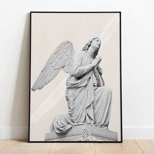 Angel Statue Print, Angel Aesthetic, Angel Decor, Digital Download, Ancient Statue, Bust Statue ...