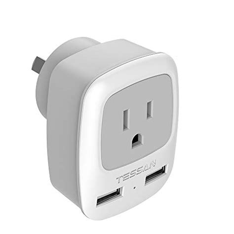 China Australia New Zealand Power Plug Adapter, TESSAN AU Travel Adaptor 3 in 1 US Grounded ...