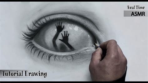 How to draw a realistic surreal eye, Step by step, Tutorial, ASMR drawing - YouTube