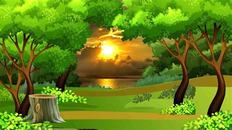 Beautiful 3D Animation with Nature Tree Scenery, 3D Background Video - 745 | Green screen ...