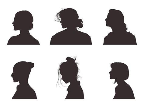 Premium Vector | Vector silhouette of a woman's head side view silhouette people side view women ...