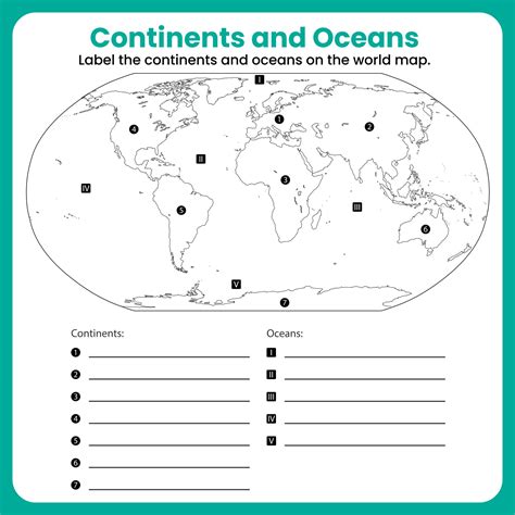 Continents Map With Oceans