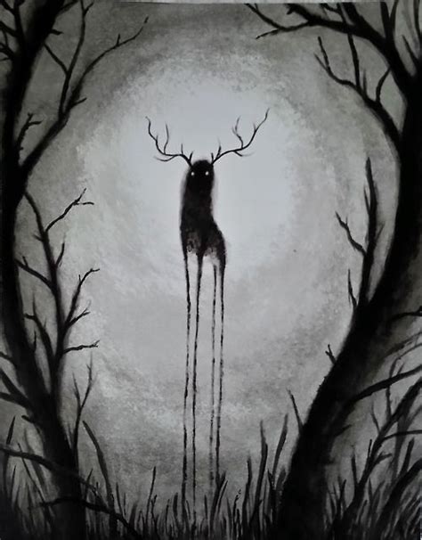 creepy deer | Scary art, Forest sketch, Horror art in 2023 | Scary art, Horror art, Forest sketch