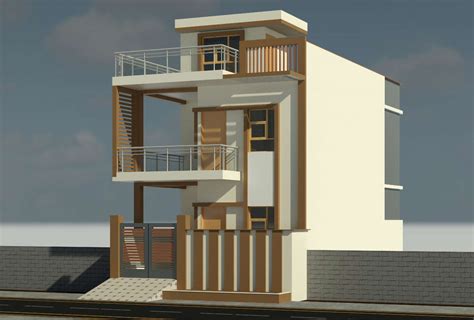 Modern House Front Elevation Drawing