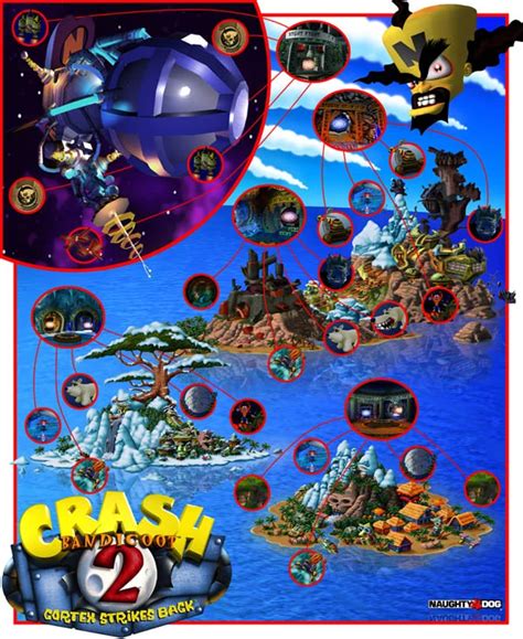 The Official Crash Bandicoot 2: Cortex Strikes Back Map : r/crashbandicoot