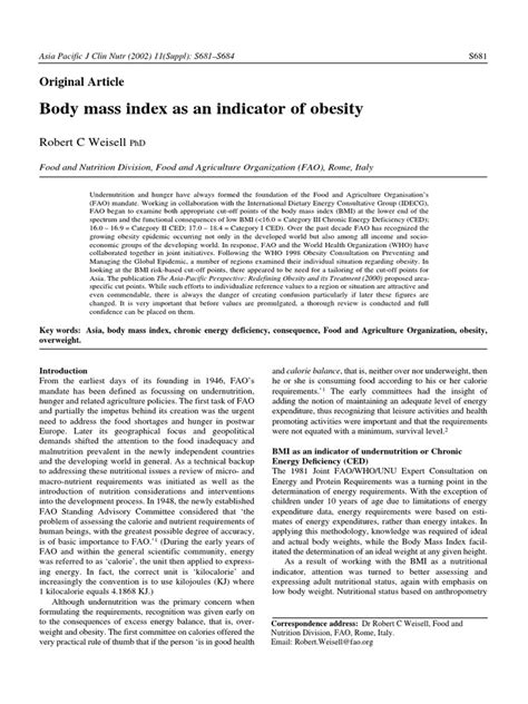 Bmi Asia Pasifik PDF | PDF | Body Mass Index | Obesity