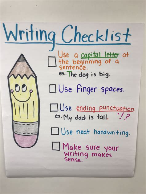 First Grade Writing Checklist | First grade writing, Writing checklist, Teaching writing