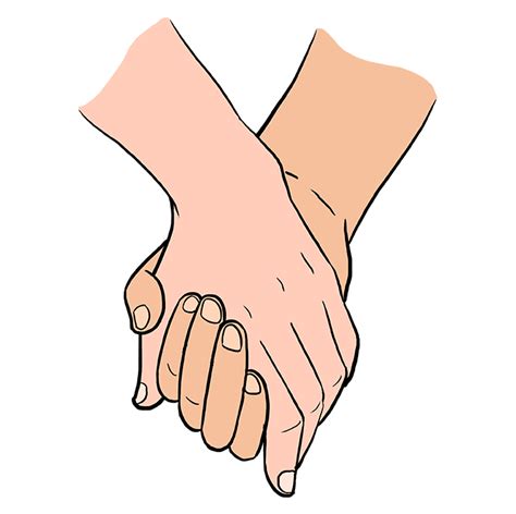 How to Draw Holding Hands: Step 10 | How to draw hands, Holding hands drawing, Easy drawings