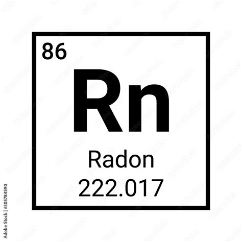 Radon element periodic table symbol. Gas radon chemistry element Stock Vector | Adobe Stock