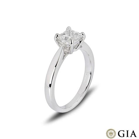 Platinum Princess Cut Diamond Ring 1.03ct G/VS1 | Rich Diamonds