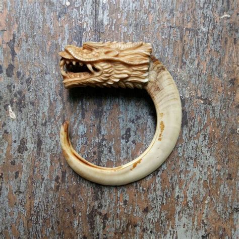 Boar tusk with "dragon head" deer antler carved By febby pamungkas | Bone jewelry, Tooth and ...