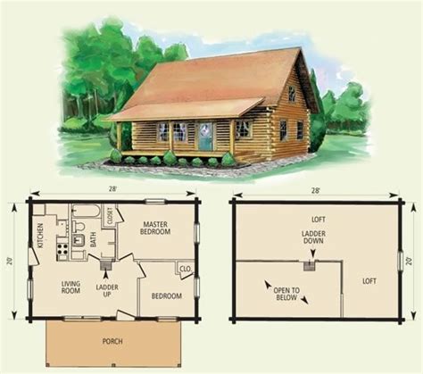 Amazing Log Cabin Floor Plans With 2 Bedrooms And Loft - New Home Plans Design