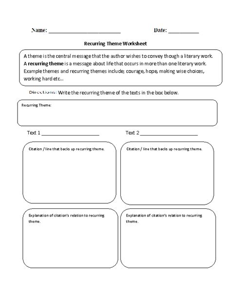 Identifying The Theme Worksheets For 5th Graders - ajianjar