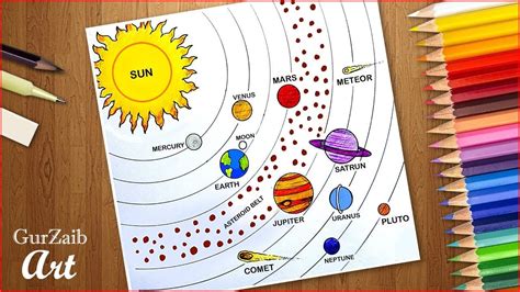 Solar System Sketch Drawing