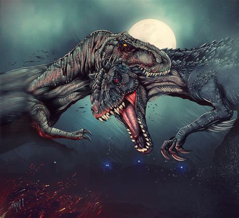 Jurassic World- T-Rex vs The Indominus Rex by Trustkill-Jonathan on DeviantArt