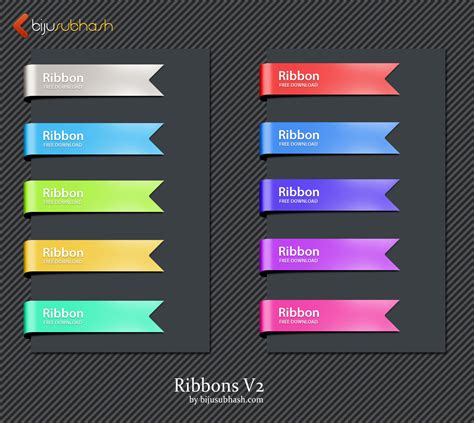 12 Ribbon PSD Download Images - Gift Bows and Ribbon High Resolution, Free Psd Ribbons and FREE ...