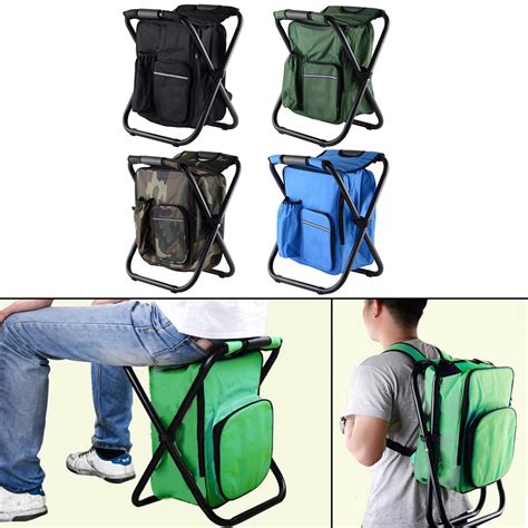 Multifunctional 3 In 1 Outdoor Portable Foldable Cooler Bag Chair Backpack Fishing Stool Chair ...