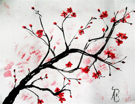 Cherry Blossom Love Painting by Andrea Realpe - Pixels