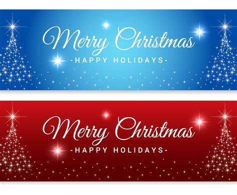 Sparkle Merry Christmas Tree Banners Vector Art & Graphics | freevector.com