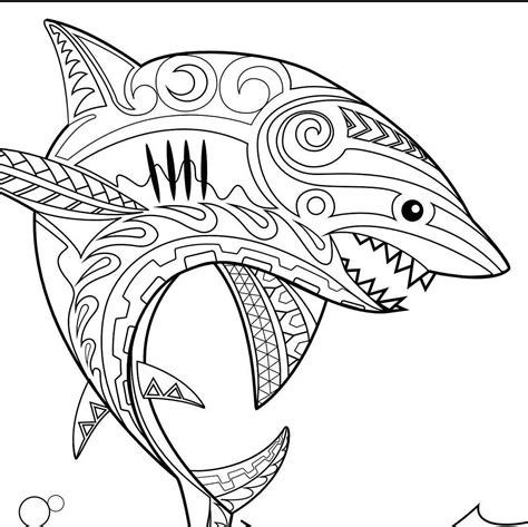 Great White Shark Colouring Sheet DOWNLOAD - Etsy UK