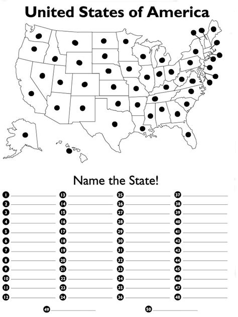 States And Capitals Map Quiz Printable – Printable Map of The United States