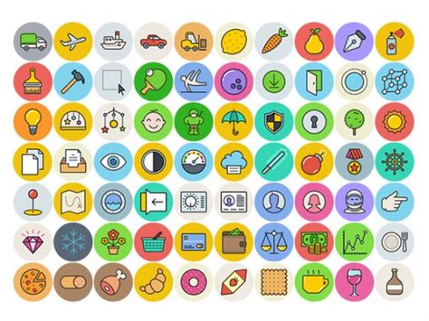 UniGrid - 100 free flat icons - Freebiesbug