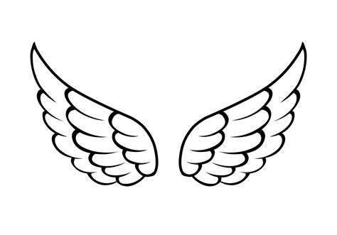 vector angel wings line art style 24634029 Vector Art at Vecteezy