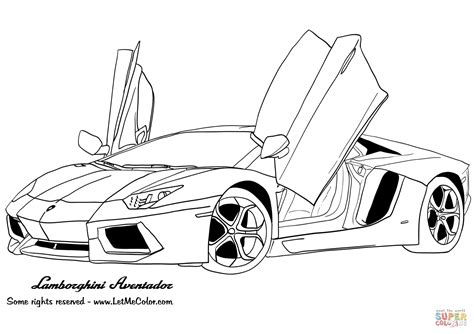 Dibujo de Lamborghini Aventador para colorear | Dibujos para colorear imprimir gratis