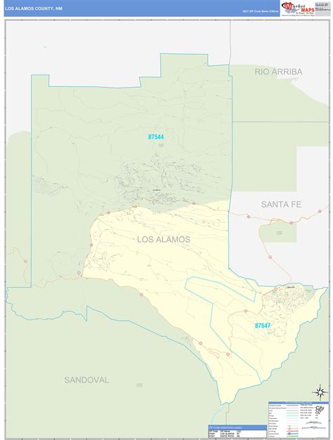 Los Alamos County, NM Zip Code Wall Map Basic Style by MarketMAPS - MapSales