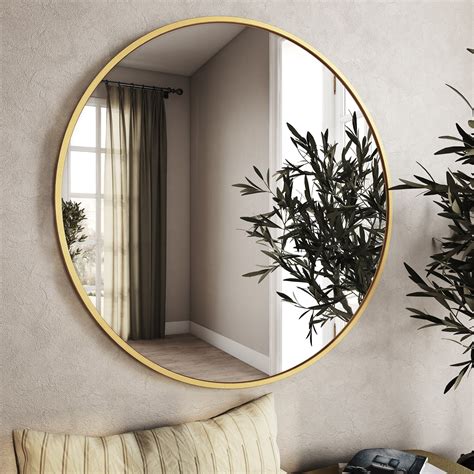 Bali Modern Round Wall Mirror - 40" Gold - Walmart.com