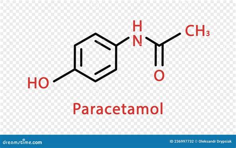 Paracetamol Chemical Formula. Paracetamol Structural Chemical Formula Isolated On Transparent ...