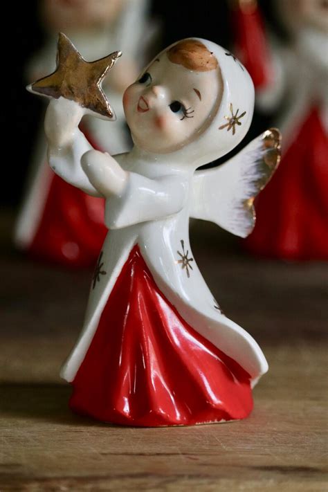 Angel Figurines for Vintage Christmas Decor Angels in Hooded - Etsy