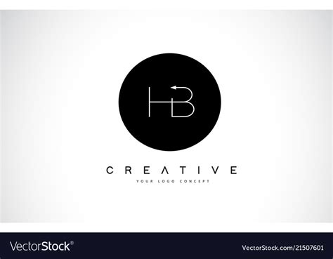 Hb h b logo design with black and white creative Vector Image