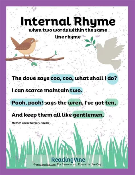 Internal Rhyme Examples and Activities - ReadingVine