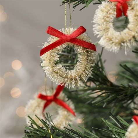 Miniature Frosted Sisal Christmas Wreaths | Christmas wreaths, Winter holiday crafts, Christmas ...