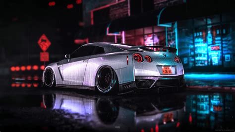 Nissan Gtr R35 White Car Side View Wallpaper Cars