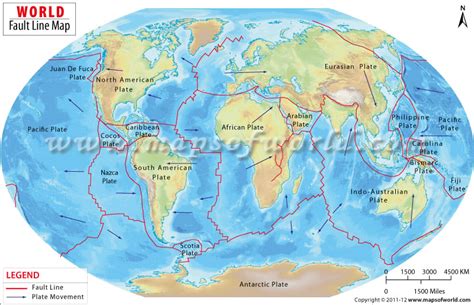 Earthquake Fault Lines World Map - Zip Code Map